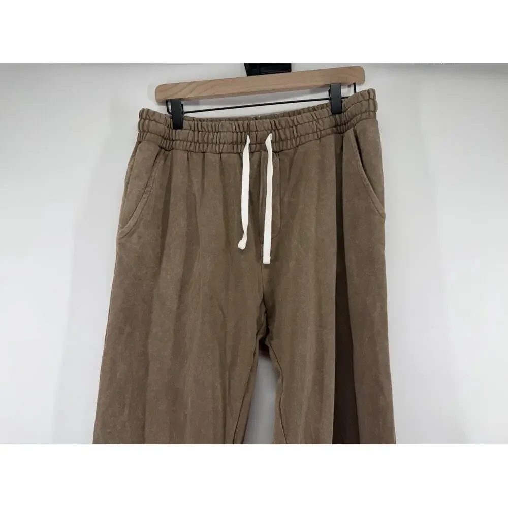 Threads 4 Thought Men's Brown Large Kevin Mineral Wash French Terry Pants NWT